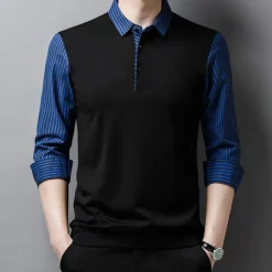 Shirts Heren*Kjell - Trendy zomers herenoverhemd met gestreepte kraag en mouwen