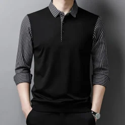 Shirts Heren*Kjell - Trendy zomers herenoverhemd met gestreepte kraag en mouwen