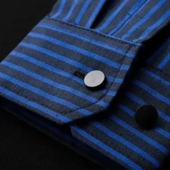 Shirts Heren*Kjell - Trendy zomers herenoverhemd met gestreepte kraag en mouwen