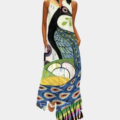 Jurken & Jumpsuits Dames*Kleurrijke zomerse damesjurk