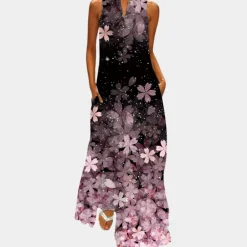 Jurken & Jumpsuits Dames*Kleurrijke zomerse damesjurk