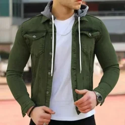 Shirts Heren*KORATH - Zomerse denim hoodie shirt