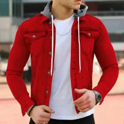 Shirts Heren*KORATH - Zomerse denim hoodie shirt