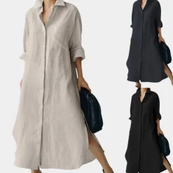 Jurken & Jumpsuits Dames*Kore - Comfortabele zomerse dameshemdjurk