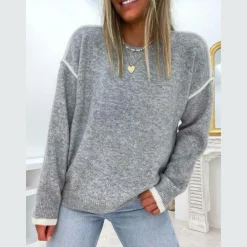 Truien & Vesten Dames*KYLLIKKI - Klassiek ronde hals zomerse trui Grijs