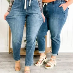 Broeken & Rokken Dames*LACEY - Rekbaar zomer joggerbroek