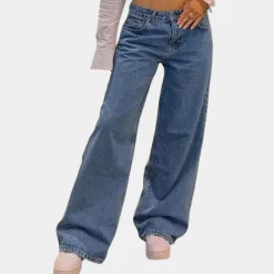 Broeken & Rokken Dames*Lage taille en wijde damesjeans voor de zomer