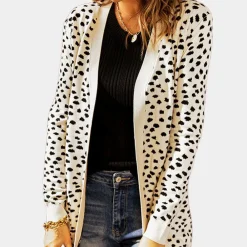 Truien & Vesten Dames*Laila - Zomerse cardigan met lange mouwen en print voor dames Abrikoos