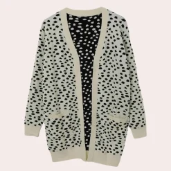 Truien & Vesten Dames*Laila - Zomerse cardigan met lange mouwen en print voor dames Abrikoos
