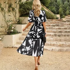 Jurken & Jumpsuits Dames*LAINEY - Elegante v-hals midi zomerjurk