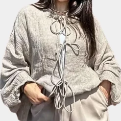 Truien & Vesten Dames*LALEH - Casual Vintage Zomervest voor Dames Khaki