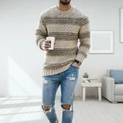 Truien & Vesten Heren*LANDYN - Grof gebreide Noorse zomerse trui voor heren