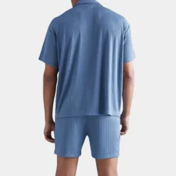 Sets Heren*Lanier - Comfortabele zomerse tweedelige set voor mannen Blauw