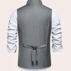 Truien & Vesten Heren*Laszlo - Elegant zomervest voor heren met asymmetrische sluiting