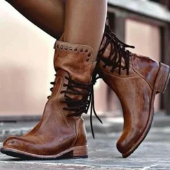 Damesschoenen*LATISHA - Chique en gezellige zomerse laarzen Bruin