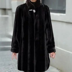 Jassen Dames*LAURA - Warme Winter Mantel voor Dames Zwart