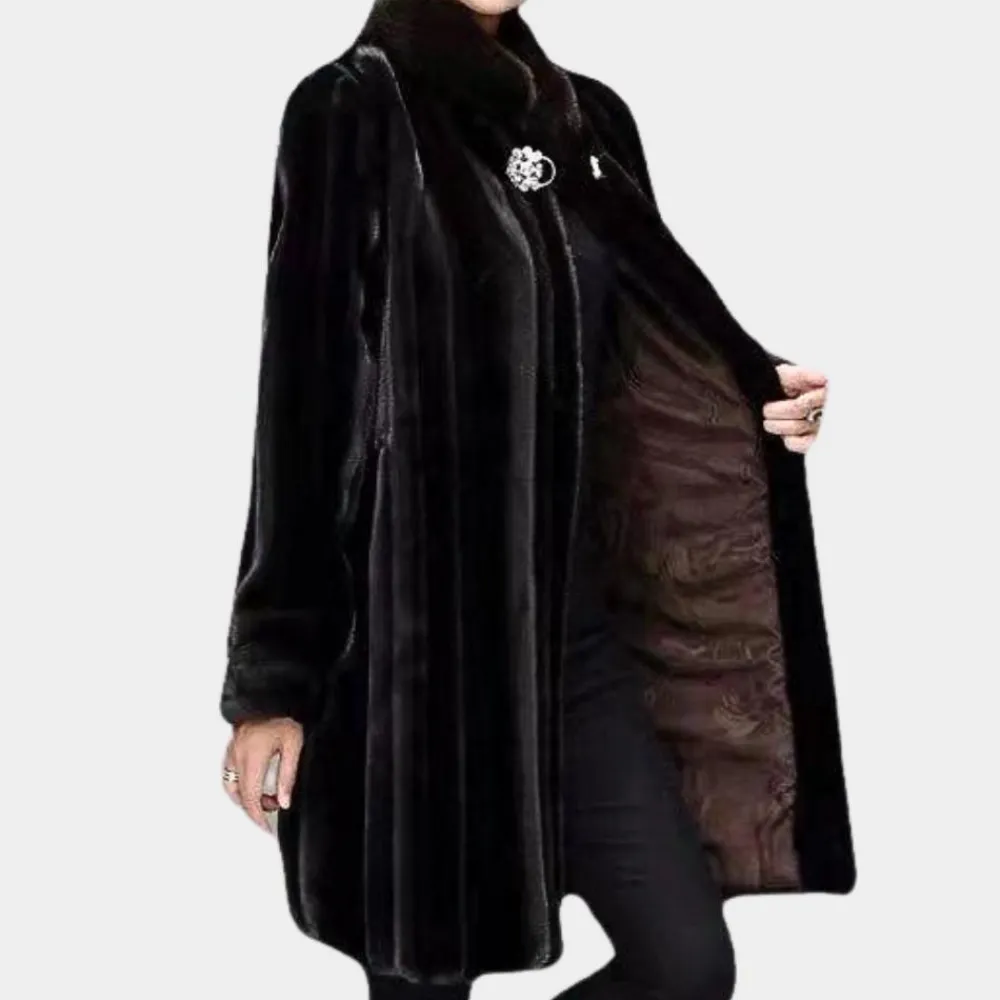 Jassen Dames*LAURA - Warme Winter Mantel voor Dames Zwart