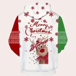 Jassen Heren*LAUREL - Modieuze Kerstmis Hoodie voor Heren Wit