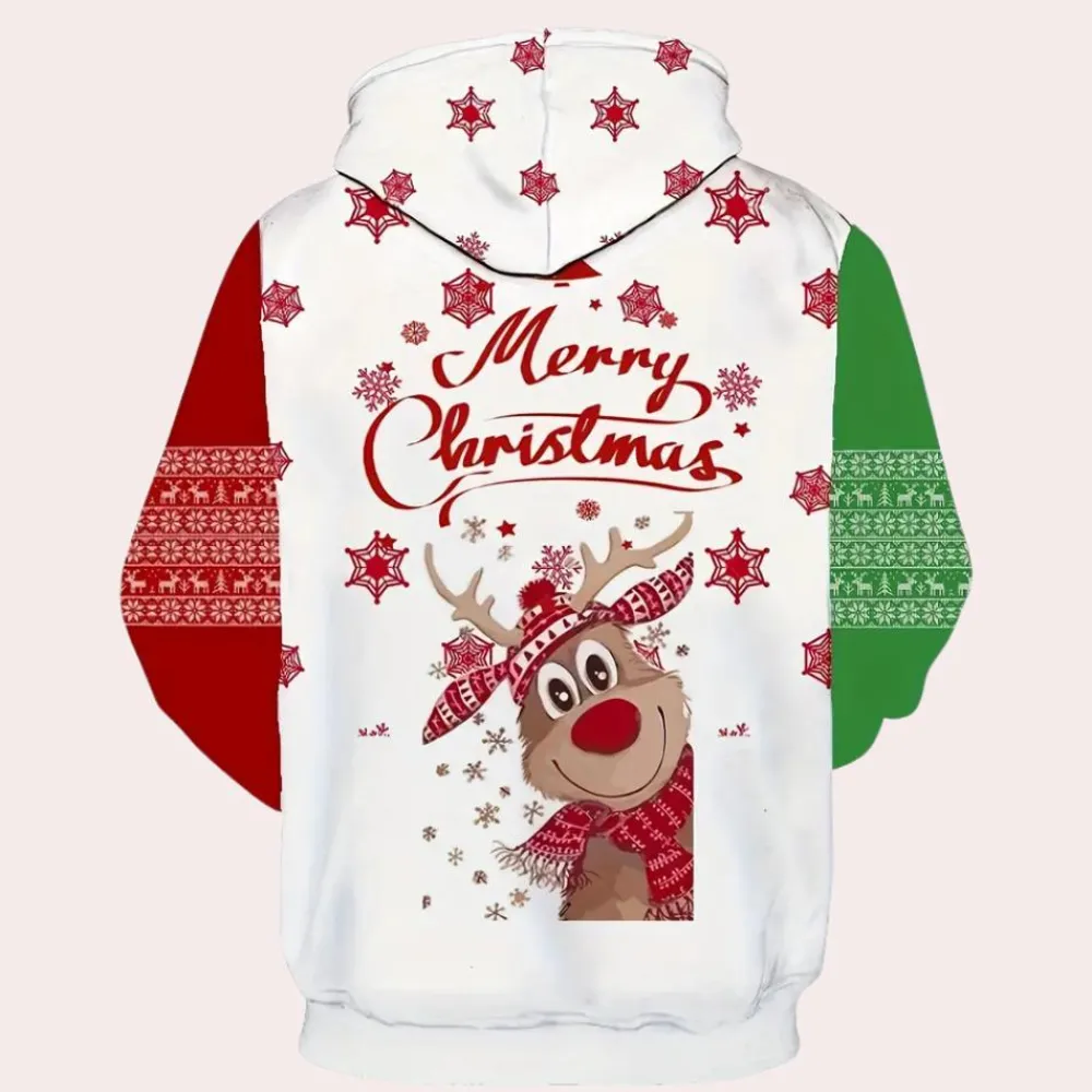 Jassen Heren*LAUREL - Modieuze Kerstmis Hoodie voor Heren Wit