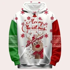 Jassen Heren*LAUREL - Modieuze Kerstmis Hoodie voor Heren Wit