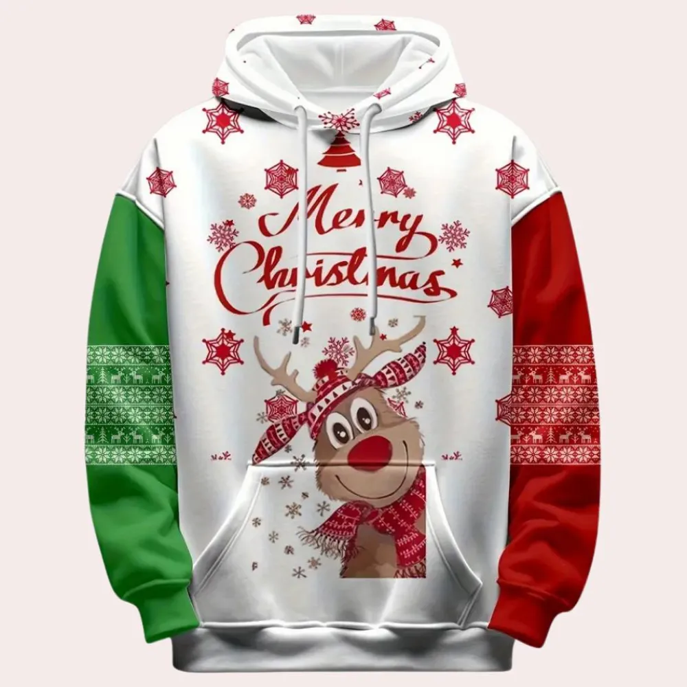 Jassen Heren*LAUREL - Modieuze Kerstmis Hoodie voor Heren Wit