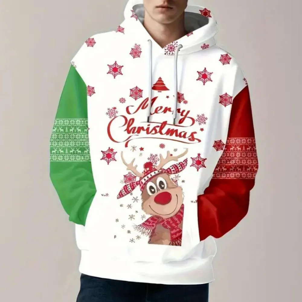 Jassen Heren*LAUREL - Modieuze Kerstmis Hoodie voor Heren Wit