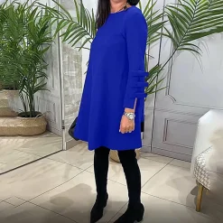 Jurken & Jumpsuits Dames*LAURENTIA - Casual zomerjurk met lange mouwen