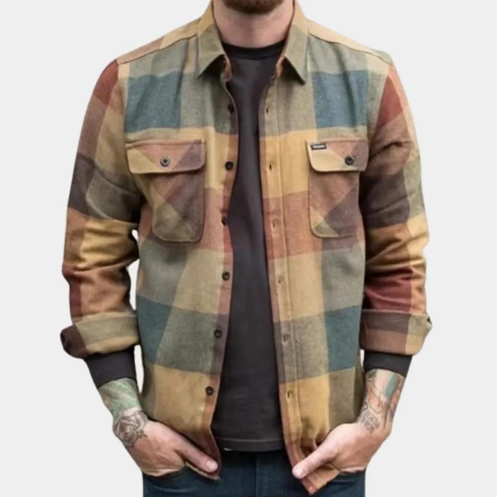 Shirts Heren*Laurin - Comfortabel en luchtig zomer herenoverhemd Bruin