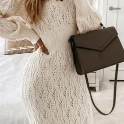 Jurken & Jumpsuits Dames*Layla - GEBREIDE ZOMERJURK MET LANGE MOUWEN