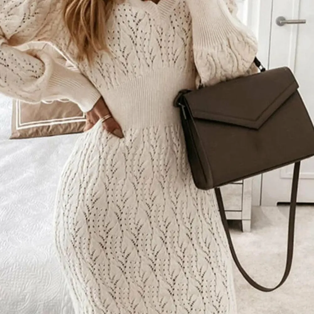 Jurken & Jumpsuits Dames*Layla - GEBREIDE ZOMERJURK MET LANGE MOUWEN