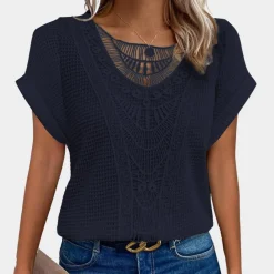 Topjes & Shirts Dames*Lazda - Stijlvol Zomert-shirt met ronde hals