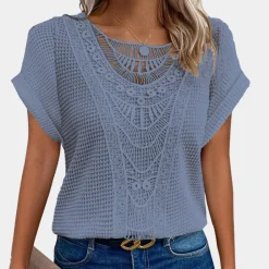 Topjes & Shirts Dames*Lazda - Stijlvol Zomert-shirt met ronde hals