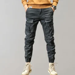 Broeken Heren*Leif - Heren cargo broek met klepzakken voor de zomer