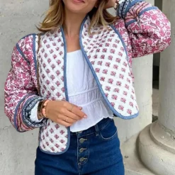 Jassen Dames*LEINA - Luchtig Casual Bloemenjasje voor Dames - Perfect voor de Zomer Roze