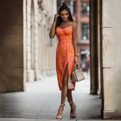 Jurken & Jumpsuits Dames*LENI - Zomerse maxi-jurk met split