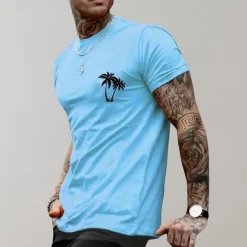 Shirts Heren*Lenn - Palmboom grafisch heren T-shirt voor de zomer