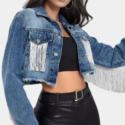 Jassen Dames*Lenore - Vintage zomerjas met kwastjes voor dames