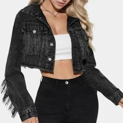 Jassen Dames*Lenore - Vintage zomerjas met kwastjes voor dames