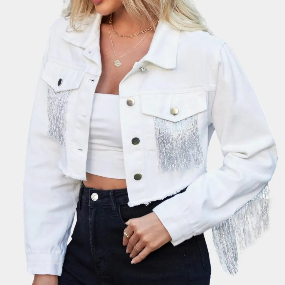 Jassen Dames*Lenore - Vintage zomerjas met kwastjes voor dames