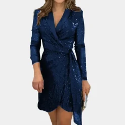 Jurken & Jumpsuits Dames*Leonie - Elegante damesblazerjurk met ceintuur voor de zomer