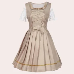 Jurken & Jumpsuits Dames*Leonor - Luxe Beierse Zomerjurk voor dames Khaki