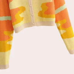 Truien & Vesten Dames*LEONTYNE - Retro gebreid zomer vest voor dames Oranje