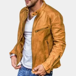 Leren Jassen Heren|Jassen Heren*Leroy - Klassiek weerbestendig herenjack voor de zomer