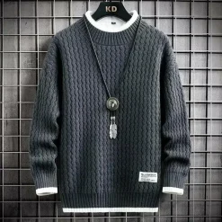 Jassen Heren*LEROY - Zachte en grof gebreide zomerse trui