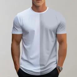 Shirts Heren*Lex - Casual kleurenblok t-shirt voor heren, perfect voor de zomer