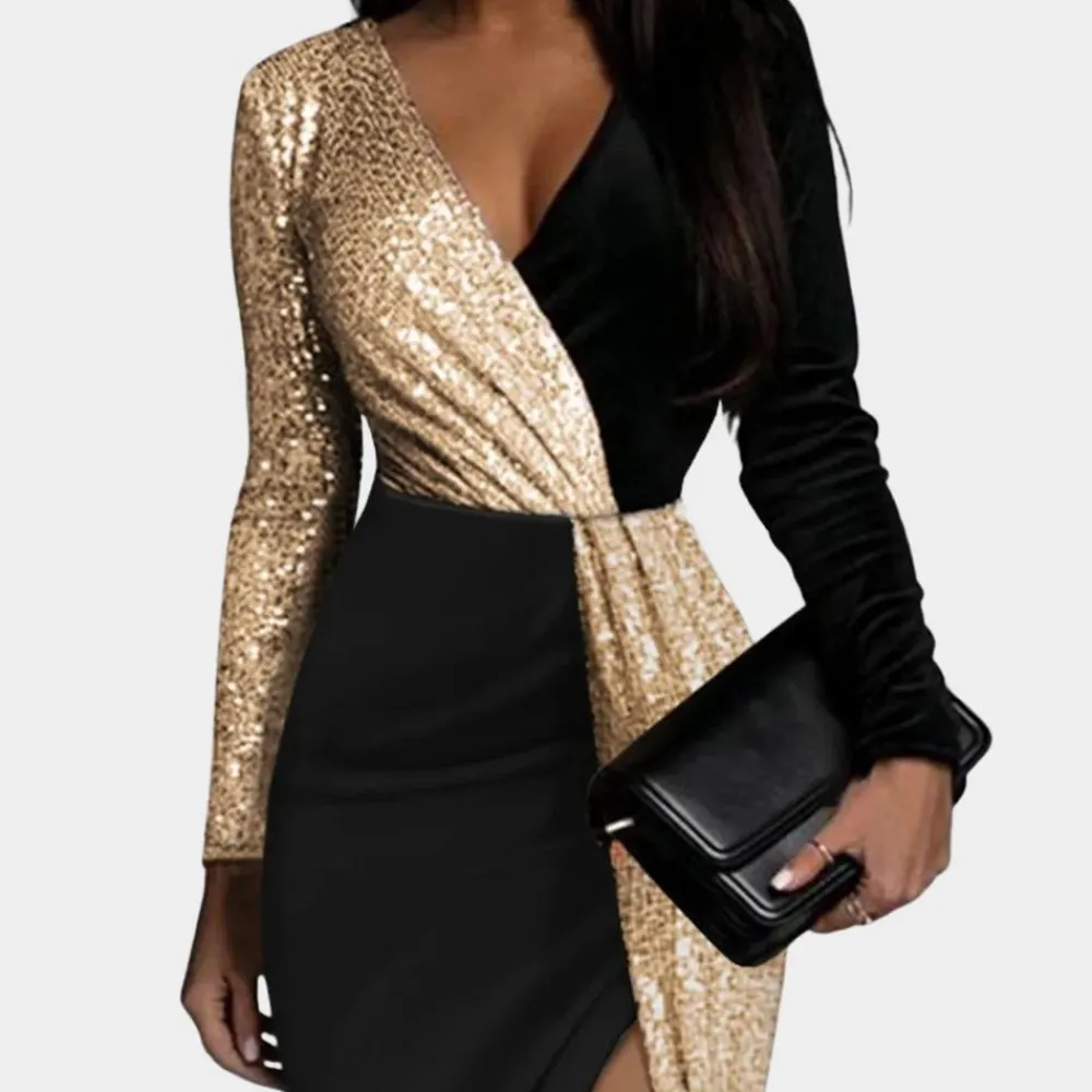 Jurken & Jumpsuits Dames*Liana - Elegante en stijlvolle damesjurk voor de zomer Goud / Zwart