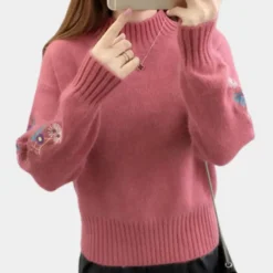 Truien & Vesten Dames*Lichte damestrui met bloemenborduursel voor de zomer