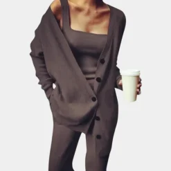 Sets Dames*Lichte en comfortabele 3-delige zomerse joggingset voor dames