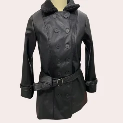 Jassen Dames*Lichte leren damesjas voor de zomer Zwart