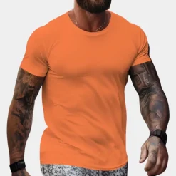 Shirts Heren*Lichtgewicht t-shirt met korte mouwen voor de zomer Oranje